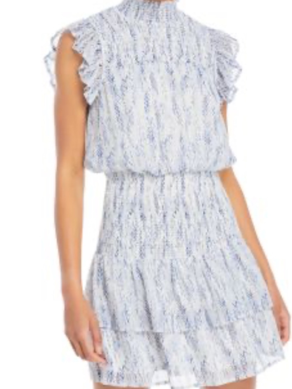 Aqua Smocked Ruffle Mini Dress - Picture 3 of 4